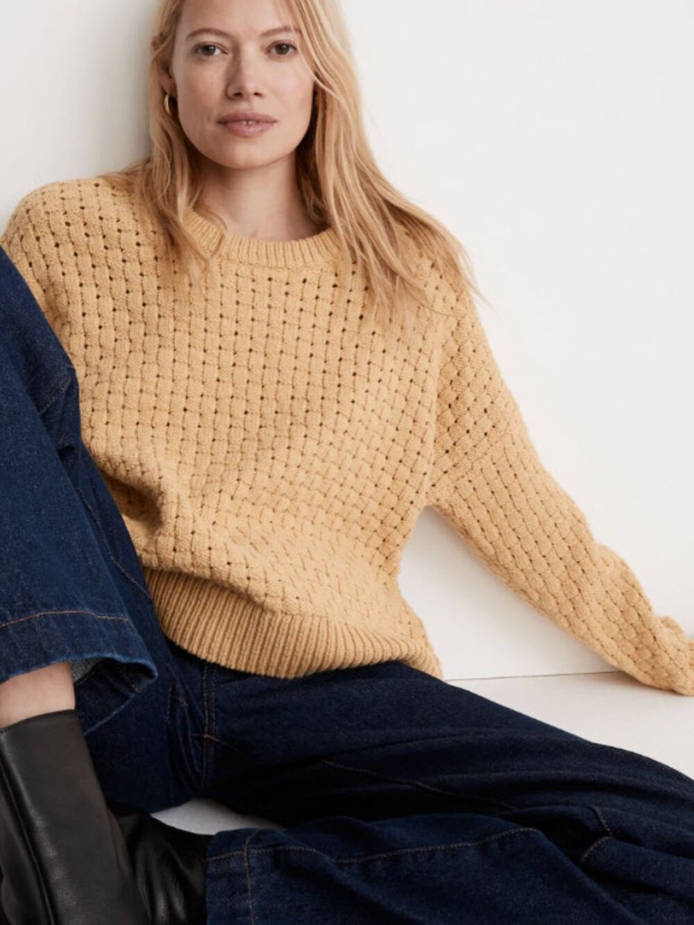 Madewell Basketweave Crewneck Sweater